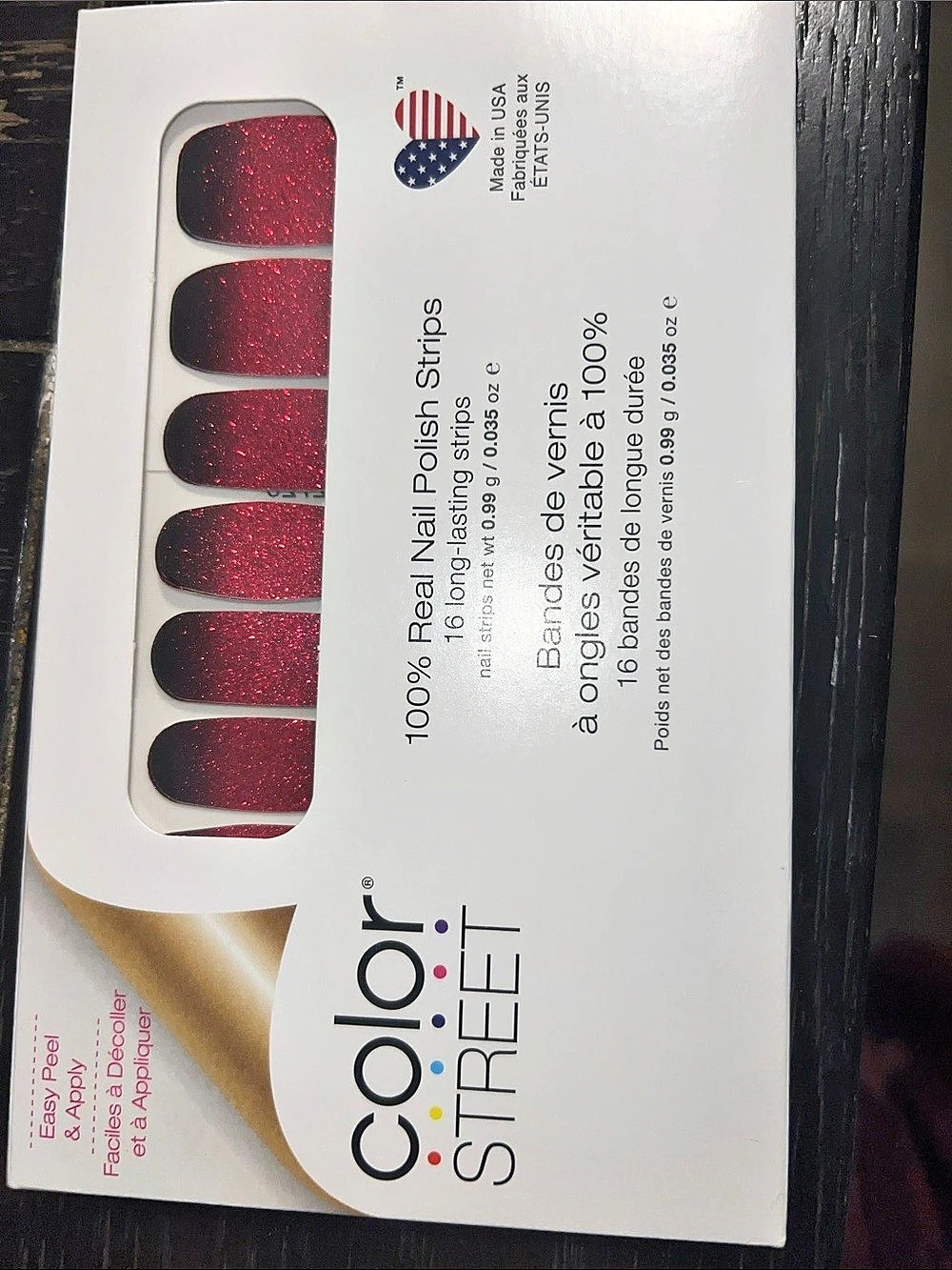 Color Street Bloody Gorgeous Red Glitter Nail Polish Strips NWT